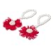 Imported Cute Pearl Chiffon Barefoot Infnat Toddler Flower Beach Sandals Red RS.275.00