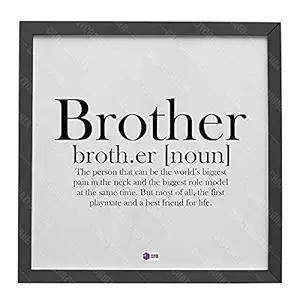 Crazy Corner Brother Noun Printed Wooden Frames with Quotes | Photo Frame 8x8 Inch | Raksha Bandhan Gift| Rakhi Return Gift | Rakhi Gift for Brother/Sister