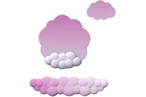 TIELAG Cloud Handballenauflage für Tastatur und Maus mit Untersetzer, Wrist Rest Set mit Rutschfester Unterseite, Ergonomisches Memory Foam Handgelenkstützen für Computer Laptop, Büro und Gaming, B