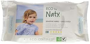 Naty Feuchttücher Sensitiv – 56 Stück, Extra Dick & Weich, Chlorfrei, Aus Natürlichen Materialien