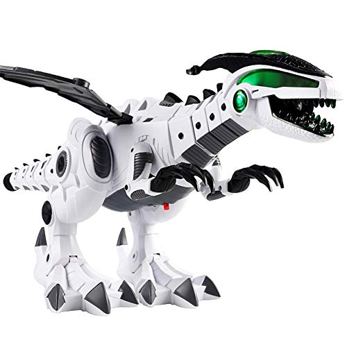 Preisvergleich Produktbild Mirabellini Elektronisches Roboter-Dinosaurier-Spielzeug, Gehendes Dinosaurier-Spielzeug mit Ton, Licht, Spitfire, Shake Tail und Wings