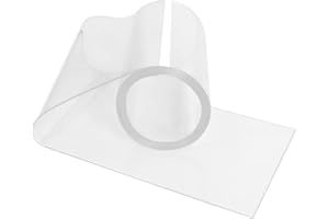 POWEKA Puerta de Tiras para Caseta de Chalet para Perro, Cortina de Tiras de Plástico Transparente 3,2m x 20cm para Proyecto de Bricolaje, Cortina de Fleje de PVC Elástica Industrial