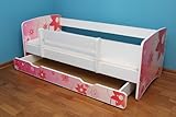 Best For Kids Kinderbett 80×160 mit Rausfallschutz + Schublade 44 Designs (Eisenbahn) - 4