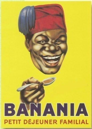 FRENCH VINTAGE MAGNET 6x8cm BANANIA CHOCOLATE J'ADORE SENEGALESE SHARPSHOOTER