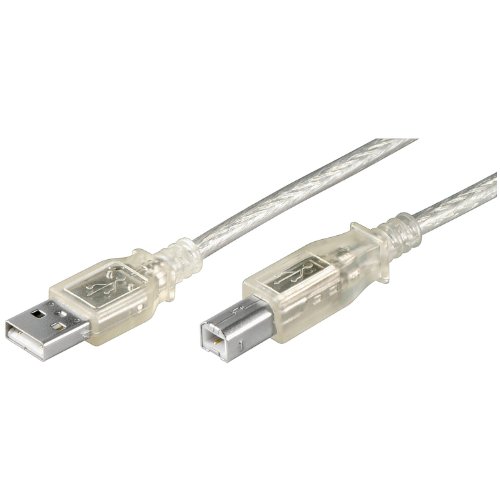 7 Stück Wentronic USB Kabel (A-Stecker auf B-Stecker) transparent 1m