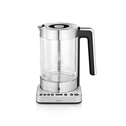 WMF LONO Tee- und Wasserkocher 2-in-1, variable Temperatureinstellung, 1,7 l Wasser und 1,4 l Tee, 3000 W, Schott Duran Glas, cromargan matt/silber - 3
