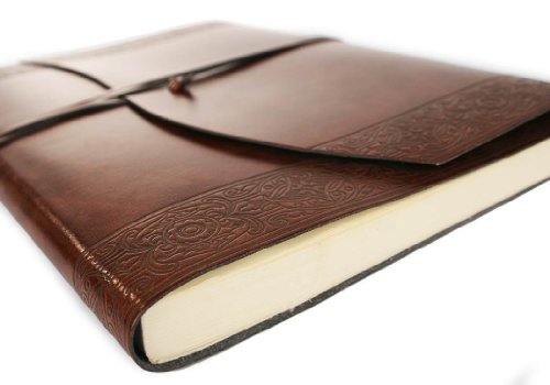 Romano Maya Handgemachtes Italienisches Notizbuch aus recyceltem Leder, Größe A4 (23cm x 30cm) - 4