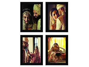 E Deals Set of 4 Collage Synthetic Framed with Acrylic Glass - self Installation Photo Frame (9 Inch X 12 Inch - 4)
