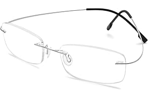 KOOSUFA Okulary do czytania bez oprawek dla mężczyzn i kobiet, ultra lekkie, tytanowe, okulary do czytania, pomoc w czytaniu, pomoc w widzeniu, okulary do pracy, ochrona przed zmęczeniem, okulary o