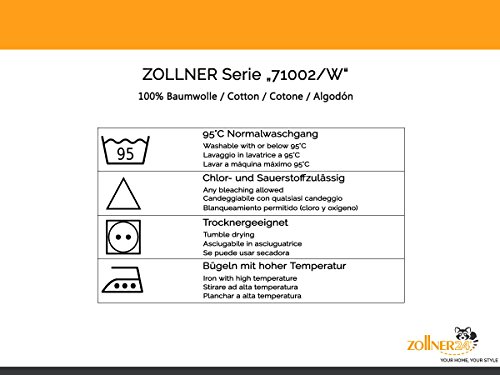ZOLLNER® hochwertiges robustes Betttuch / Bettlaken weiß 240×290 cm, ohne Gummizug, direkt vom Hotelwäschehersteller, Serie „71002/W“ - 4