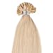 Beauty7 50 Strands Pre Bonded Nail U Tip 100 % Remy Human Straight Hair Extensions 24# Natural Blonde Hair color 25g/pack 18inches(46cm)