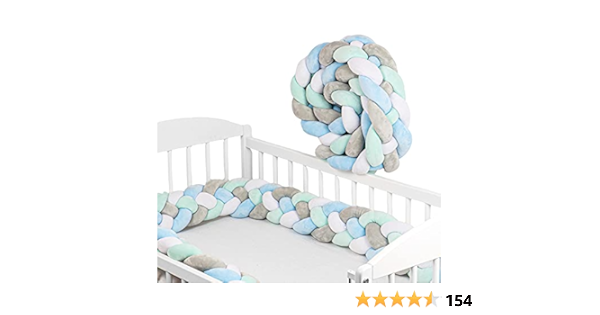Wersdf Tour De Lit Bebe Fille Tour De Lit Tresse Lit Boitier Quatre Brin Oreiller Longue Nouee Oreiller Blanc Noue Oreiller Lit Rails Main Tour De Lit Light Green 1m La Chambre De Bebe