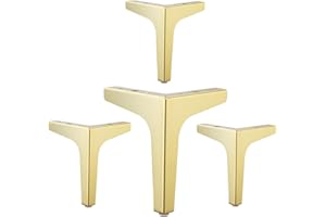 Eidoct 6" / 15cm Furniture Legs,Modern Style Furniture Sofa Legs Metal Gold Triangle Feet for Table Cabinet Cupboard Sofa, Gold