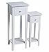 Produktbild Beistelltisch 2er Set Kolonial MDF Holz 78-60cm weiss Kleinmöbel