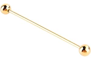 JEFFERGARDEN 2 Pcs Men Gold Plated Tone Steel Collar Tie Pin Shirt Collar Stud Barbell Bar Clip Clasp Brooch, 6CM