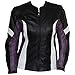 Produktbild German Wear Damen Lederjacke Motorradjacke, Schwarz/Lila/Weiß, M