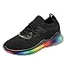Produktbild Berimaterry Damen Bequem Schnürer Freizeitschuhe Outdoor Fitness Sneaker Atmungsaktives Mesh Turnschuhe Ultra-Light Sportschuhe Regenbogen Gummisohle Laufschuhe 35-40