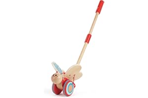 Hape Mariposa de Empujar y Tirar | Juguete de Madera para Empujar | Juguete para Bebés y Niños Pequeños Desde 12 Meses