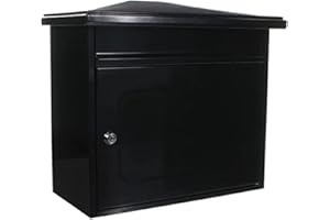 ROTTNER Worthersee Extra Large Steel Mail Box A4 Post Box Letter Box Black Anthracite