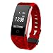 Produktbild Soloking T20 Smart Armband,Bluetooth 4.0 Fitness Tracker IP67 Wasserdicht Aktivitätstracker mit Pulsmesser,Kalorienzähler,Schrittzähler,Schlafmonitor,Vibrating alert SMS Whatsapp Notice für iPhone Android handy rot