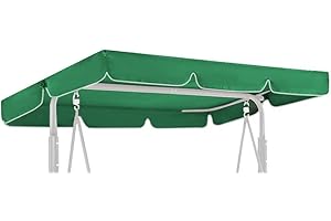 GREMEX Zadaszenie na huśtawkę 110 x 188 - Wytrzymały dach do huśtawki Hollywood - Wodoodporny dach przeciwsłoneczny do huśtawki ogrodowej - Zielony dach do ławki wiszącej