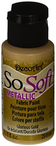 DecoArt Sosoft Fabric Paint, Metallic Glorious Gold