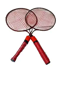 SPORTSHOLIC Double Rod Badminton Racket Pair for Kids 4 to 6 Years. Color May Vary