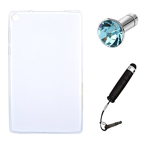 Lusee® Silikon TPU Hülle für Lenovo TAB 3-710F / TAB 3-710I Schutzhülle Case Cover Protektiv Silicone halb transparent weiß