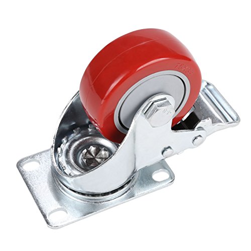 Homdox 4 Stück 3″ Transportrollen Lenkrollen Strandkorbrollen Schwenkrollen Schwerlastrollen Möbelrollen Warenkorbrollen Fußrolle Rollen Räder mit Bremse Tragkraft 1200 lbs - 4