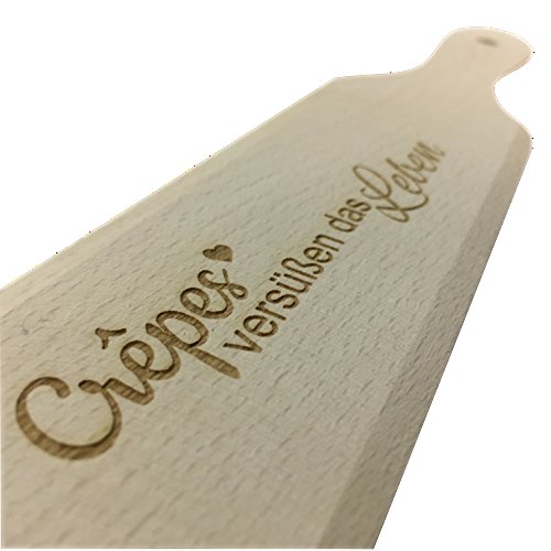 „Crêpes versüßen das Leben“ | Crepes-Wender aus Holz mit Gravur – Tolle Geschenkidee - 3