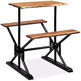 Sitzbreite: 80 cm ROMELAREU Bartisch mit Bänken Akazienholz Massiv 80 x 50 x 107 cm Möbel Möbelgarnituren Küchen- & Esszimmergarnituren