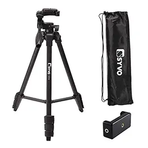 Syvo S-510 PRO (55-Inch) Aluminium Tripod, Universal Lightweight Tripod with Carry Bag for All Smart Phones, Gopro, Cameras (Black)