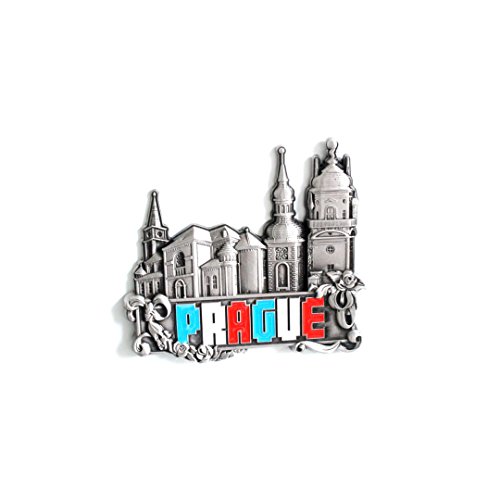 New Venice Paris Rom Prag Amsterdam Barcelona Dubai Thailand Metall Kühlschrank Magnete Kühlschrank Home Kitchen Decor Urlaub Souvenir Geschenk Idee, metall, Silver Prague