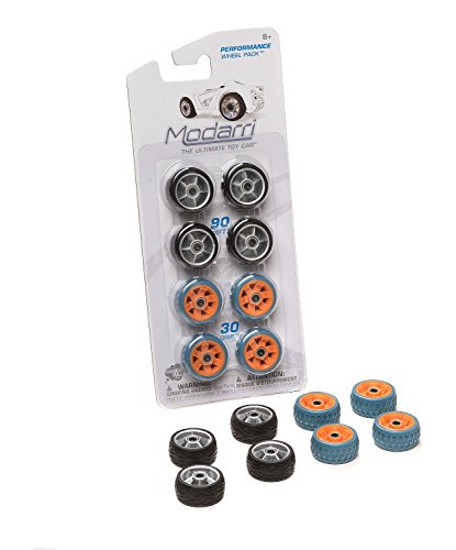 Modarri-The Ultimate Toy Car; Constructive, Mix N Match, Indoor/outdoor Performance Wheel Pack Orange and Silver