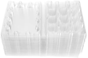 ZERODEKO 100 Pcs Clear Plastic Quail Egg Boxes Stackable Egg Holder Storage Box 12 Girds Quail Container Transparent Carton Carrier Box for Small s, Pheasant, Pigeon s