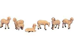 UNBEKANNT 6 Stück Schafe Dekofiguren (H 3,5-5 cm)