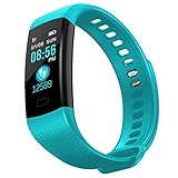 SHshou-L Intelligente Uhr Bluetooth-Herzfrequenz-Sport-Schrittzähler-Berührungs-Farbdisplay-digitaler Anzeigeschirm Geschenk,Green