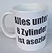 Produktbild Tasse Alles unter 8 Zylinder ist asozial - Kaffeetasse, Becher, Cup, Kaffee, Audi, Ford Mercedes, BMW, Oldschool, V8, GMC, Dodge, Hot Rod,