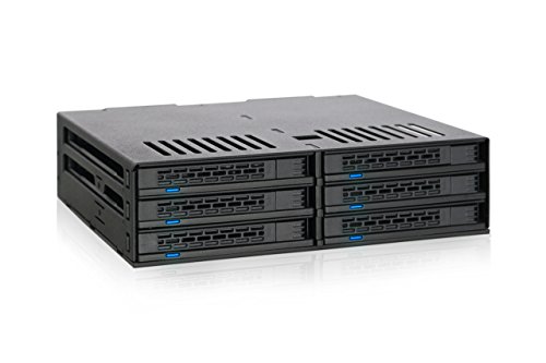 Wechselrahmen für 6x 2,5 Zoll (6,4cm) SATA/SAS SSD/HDD in 1x 5,25 Zoll (13,3cm) - Icy Dock ExpressCage MB326SP-B