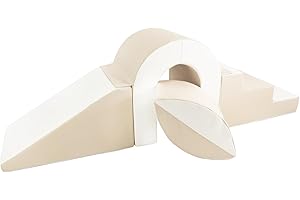 Velinda Juego de 4 Bloques Grandes de Espuma XXL Softplay (Color: Blanco, Color Capuchino)