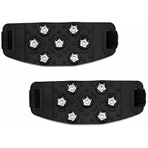 2 Paires De Crampons Antidérapants Pour Chaussures - 10 Pointes Inox - Randonnée Hiver