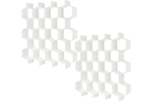 poeland Drawer Divider Organizer 8pcs DIY Plastic Grid Honeycomb Drawer Divider White 2 Pack