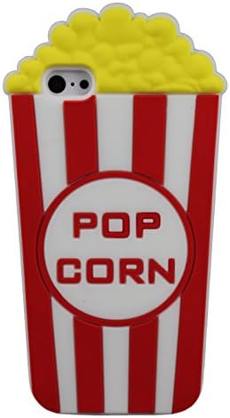 Popcorn Bucket Cinema Snack Food Shape Soft Silicone Rubber Case Cover Holder Back Gel Tpu Skin For Apple iPhone 8 © Sloth Cases (iPhone 8, Red)