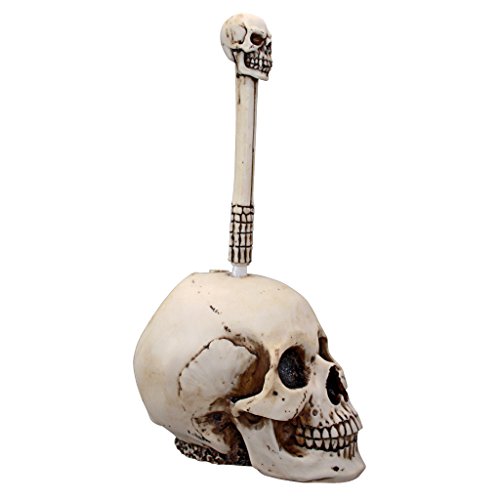 Design Toscano Skullduggery, Totenkopf-Toilettenbürste - 3