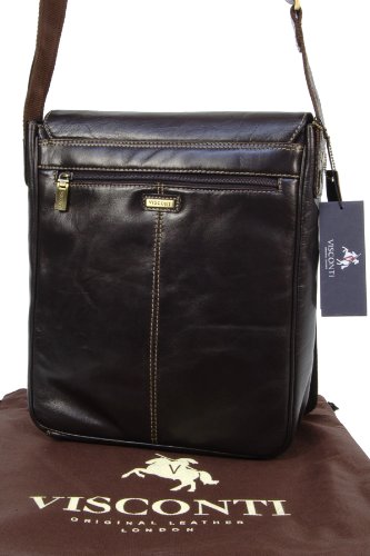 Organizer-Umh  ngetasche aus Leder von Visconti  18410  - Mokka Bruan - GR    E  B  25 H  30 T  7 cm