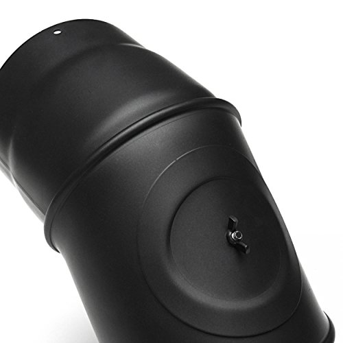 raik SH031-180-sw Rauchrohrbogen / Ofenrohr 180mm – 0° – 90° mit Reinigungsöffnung schwarz - 3