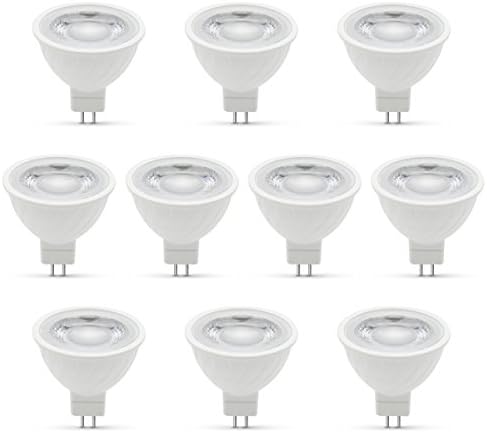 SZFC, Pack of 10, 5W MR16/GU5.3 LED Light Bulbs, DC 12V, 50W Equivalent, Halogen Replacement,450 Lumen Spotlight (Cool White)