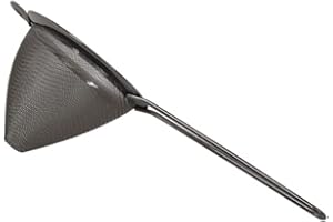 SAGASAVE Colador de cóctel, filtro de malla fina de acero inoxidable para camarero, colador cónico, accesorios para té, jugo y café, color negro