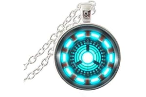 DGP ARC Cuore Iron Man Tony Stark Collana Ciondolo Cristallo Reattore Argento fosforescente Si illumina al buio