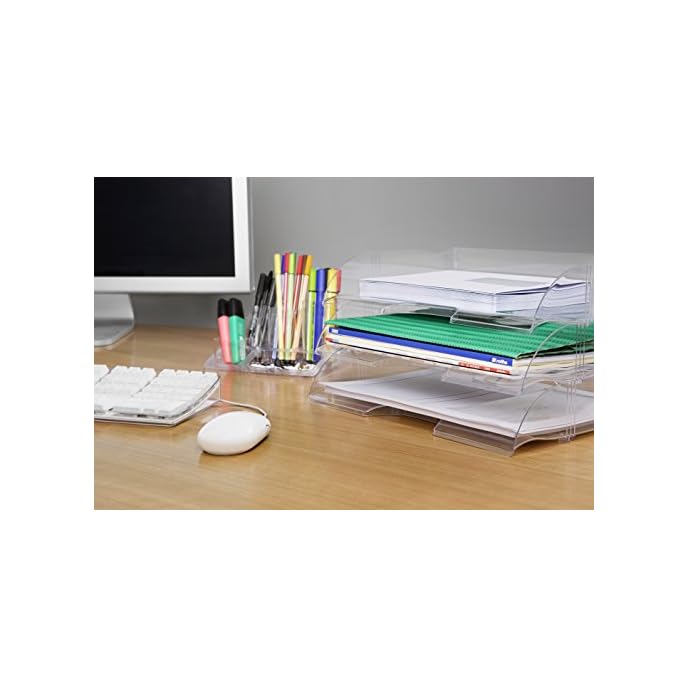 rotho 1744800096 Briefablage Timeless aus Kunststoff PS, A4 Querformat